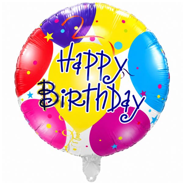 Happy Birthday Colorful Foil Balloon – 18" Round