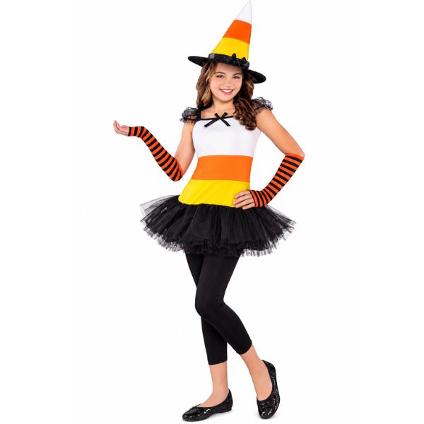 Candy Corn Charmer Girls Halloween Costume, Size: L(12-14)