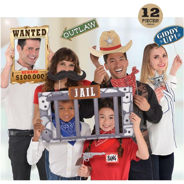 Giant Yeehaw Western Photo Booth Props – 12 Pieces