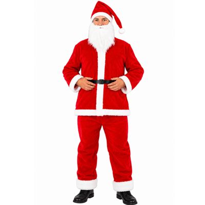 Adult Santa Claus Costume – 5-Piece Classic Christmas Santa Suit, Standard Size