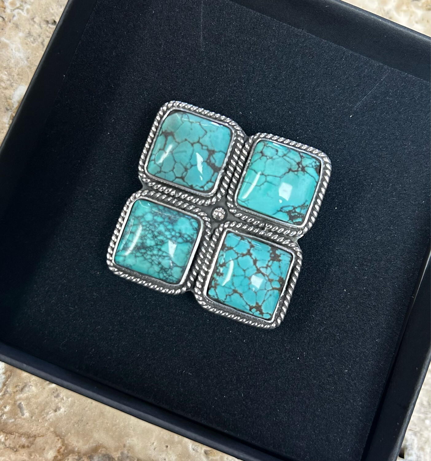 4 Square Turquoise Ring