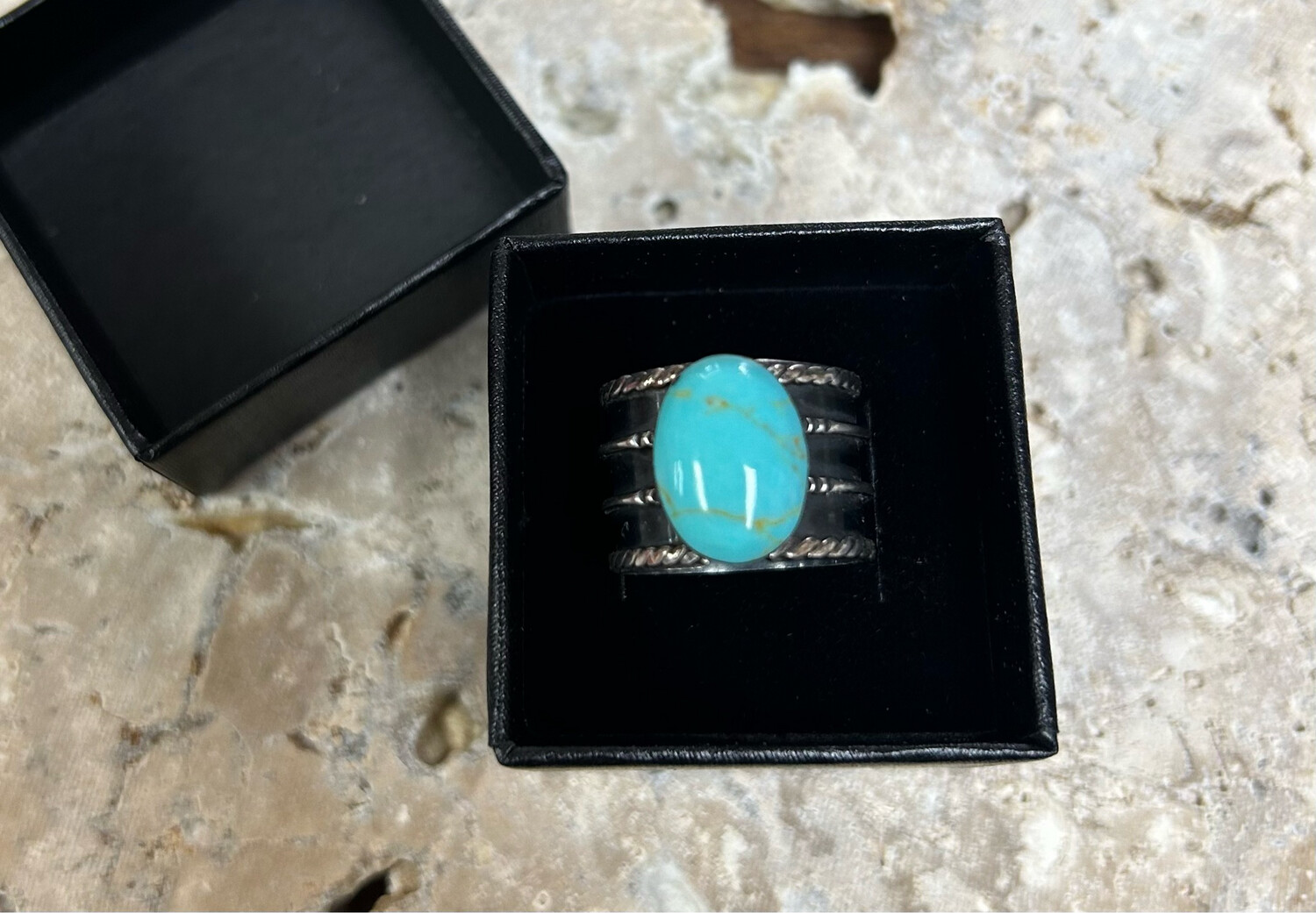 3 Band Turquoise Ring