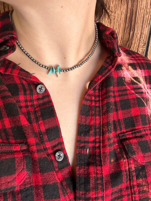 Navajo Pearl & Turquoise Chip Necklace