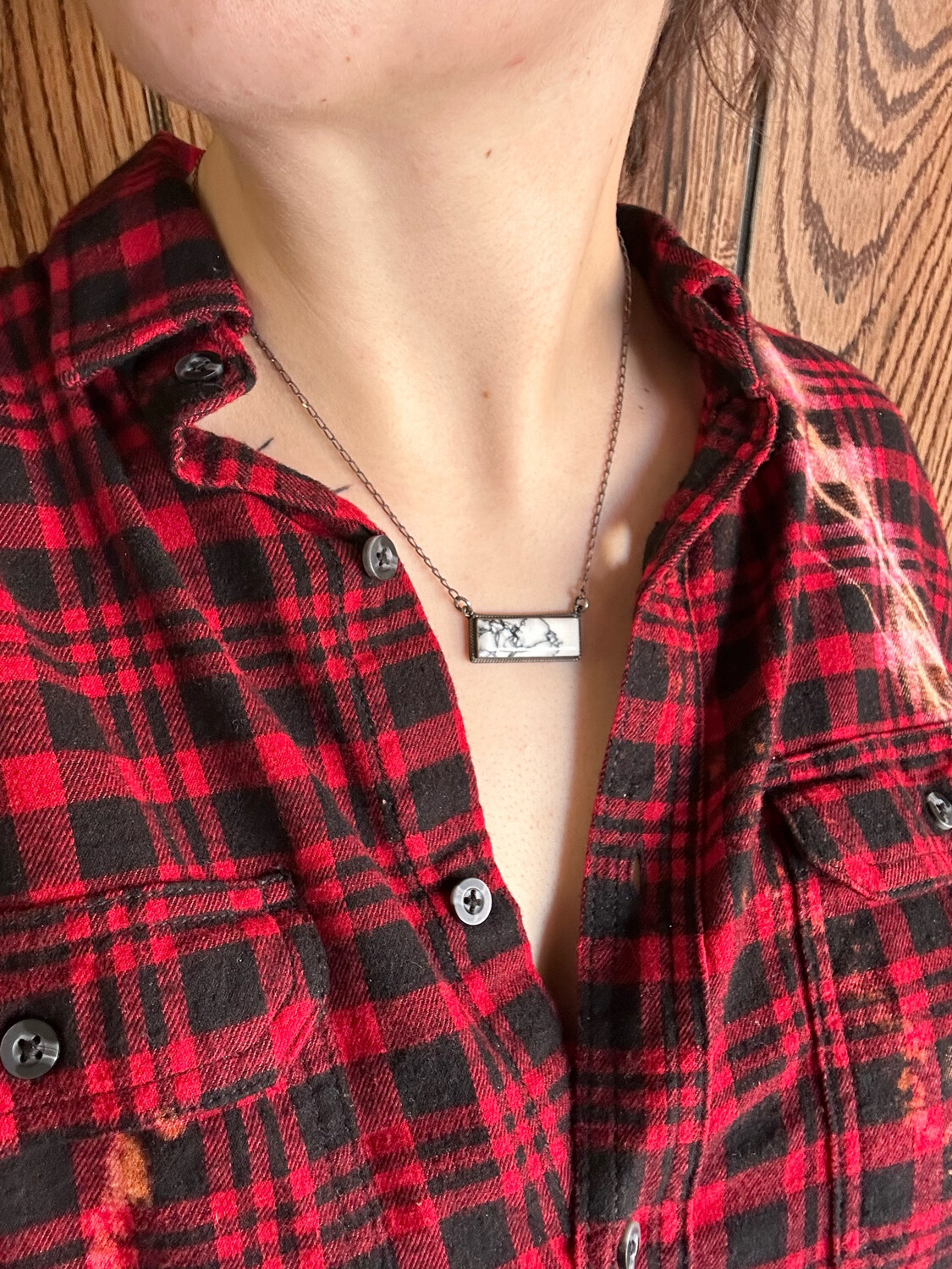 Howlite Bar Necklace