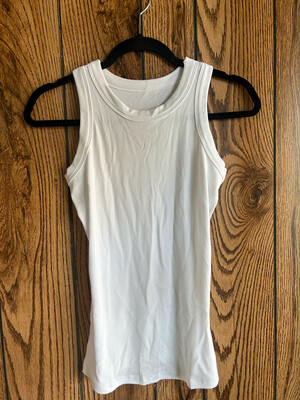 Sleeveless Basic Cami Tank Top- White