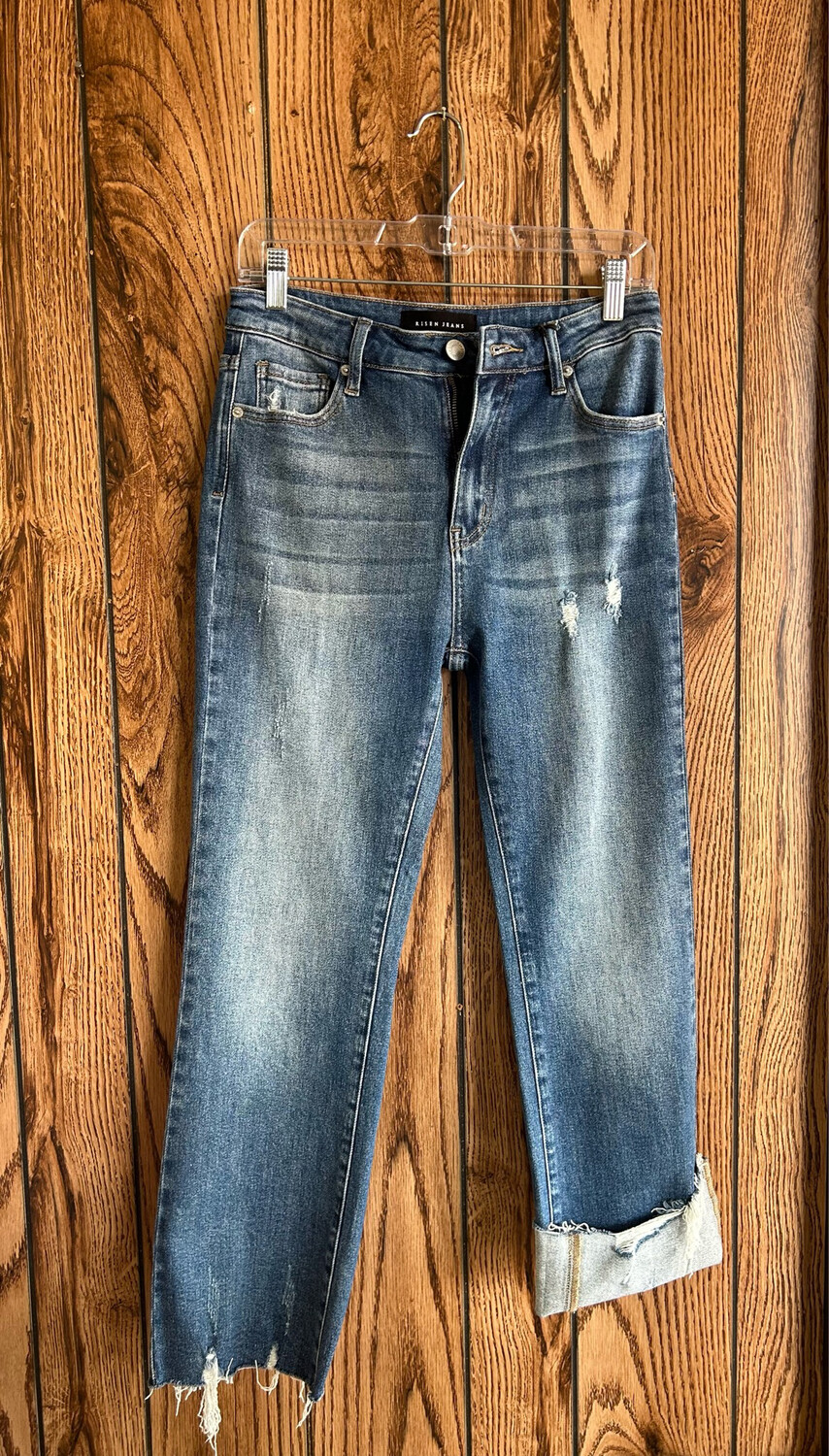 Raw Hem-Straight Leg Jeans