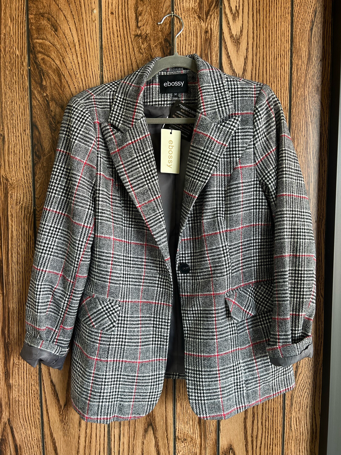 Black Plaid Blazer