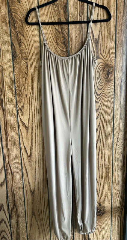 Taupe Sleeveless Jogger Jumpsuit