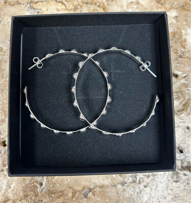Silver Ball Hoops