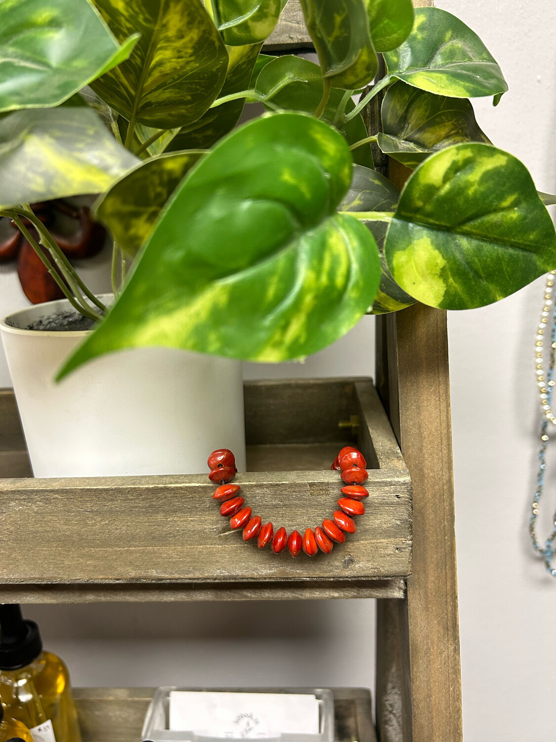 Red Rondel Seed Bracelet