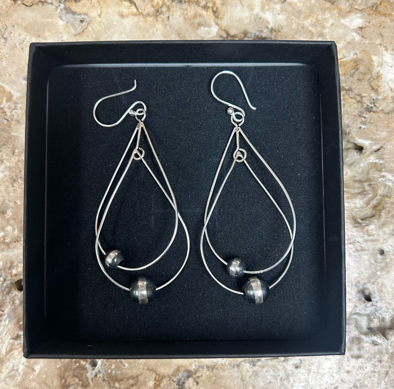 Navajo Pearl Teardrop Earrings
