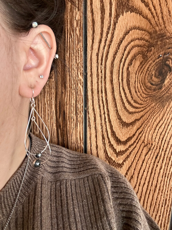 Navajo Pearl Teardrop Earrings