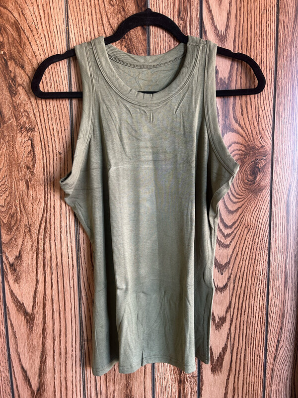 Sleeveless Basic Cami Tank Top- Olive Green