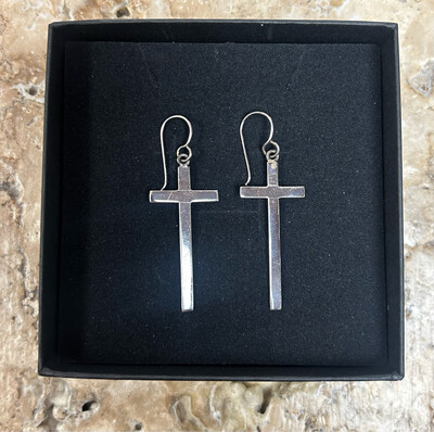 Sterling Silver Cross Earrings