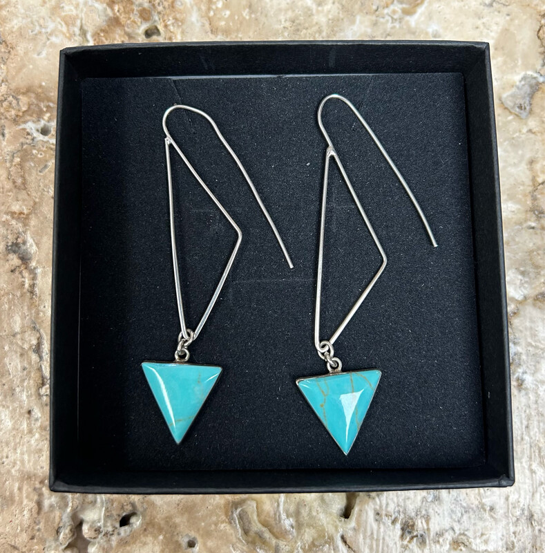 Triangle Stone French Hook Earrings