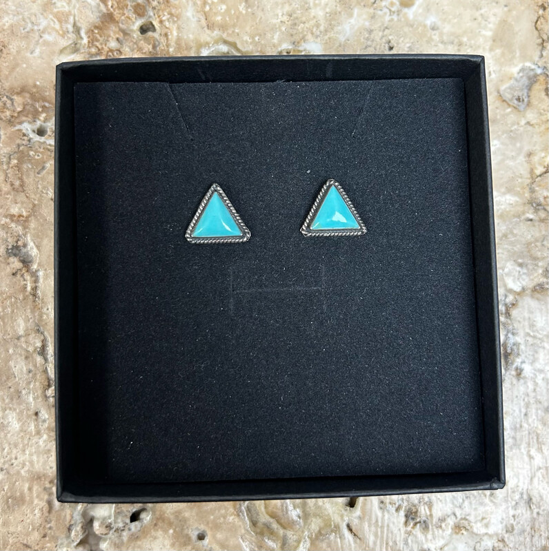 Turquoise Rope Triangle Earrings
