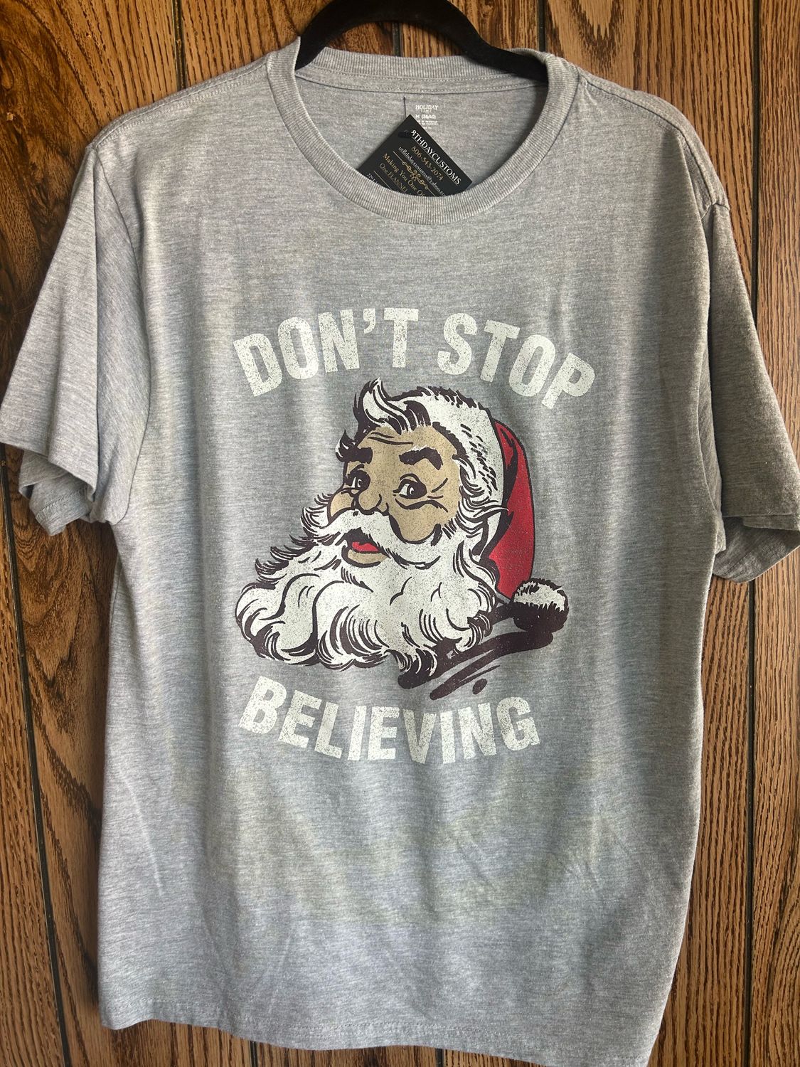 Don&#39;t Stop Believing Santa Tee