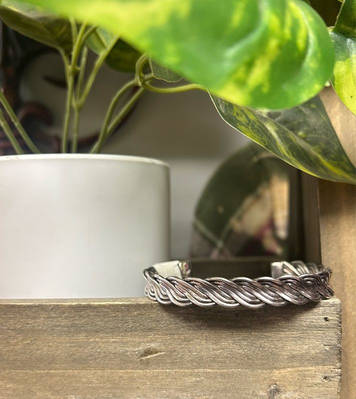 Large Sterling Woven Cuff