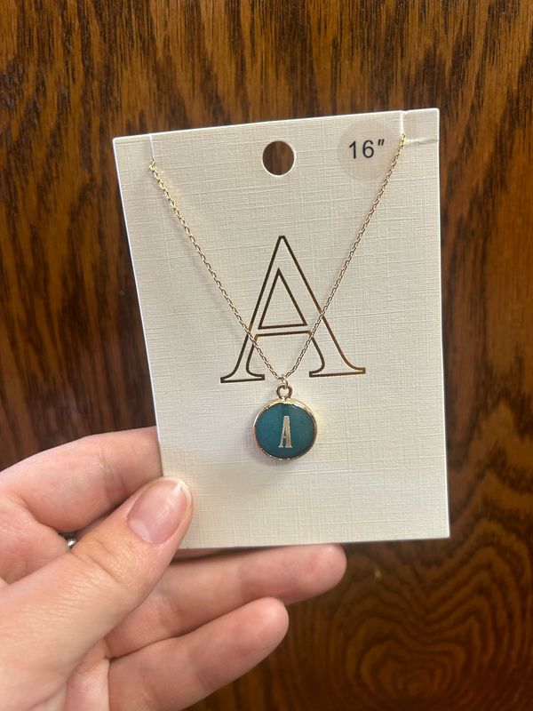 Round Initial Necklaces