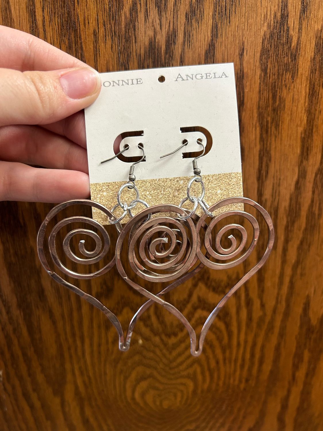 Heart Hammered Earrings