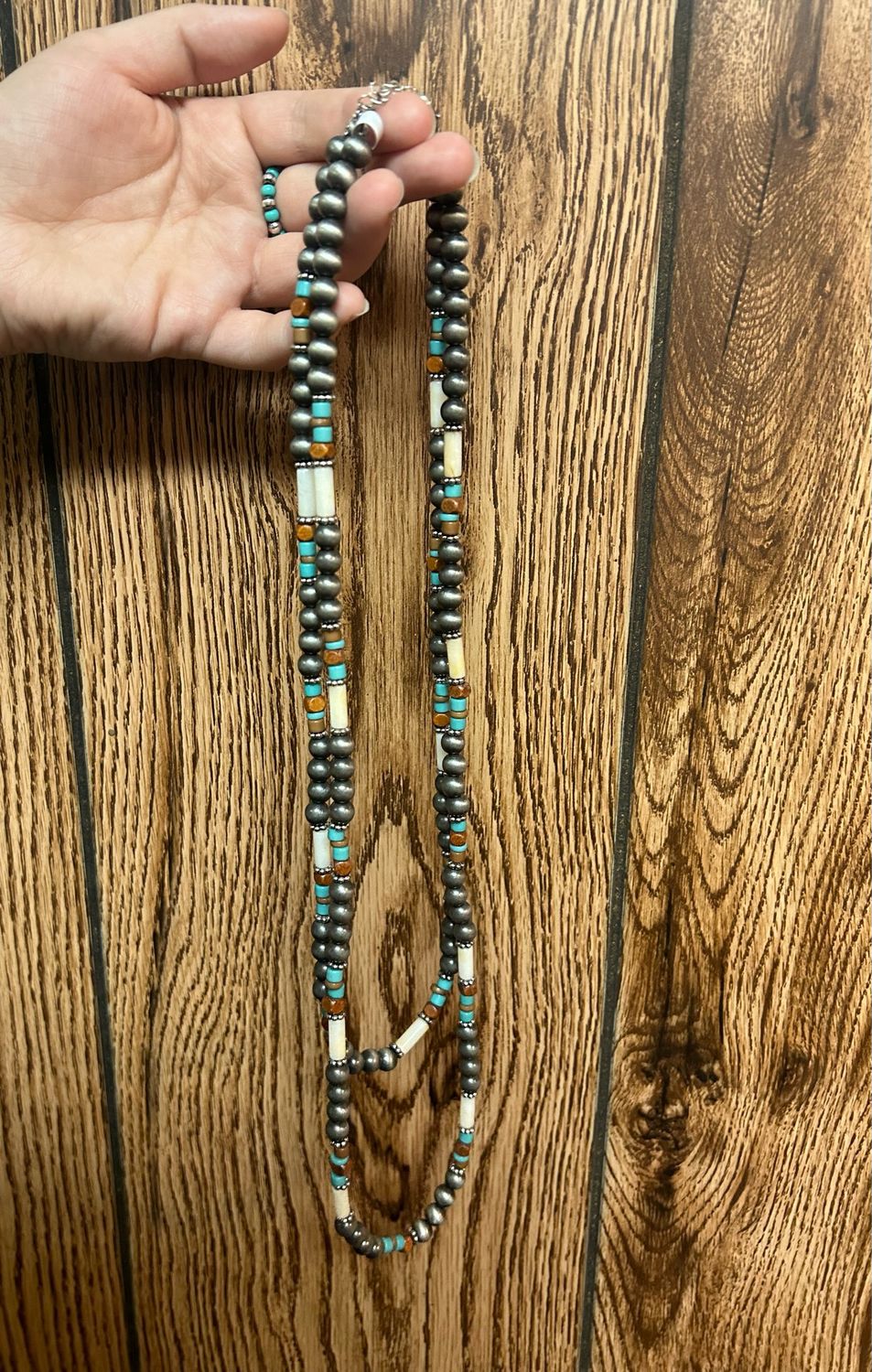 Faux Double Strand Porcupine Quill Necklace