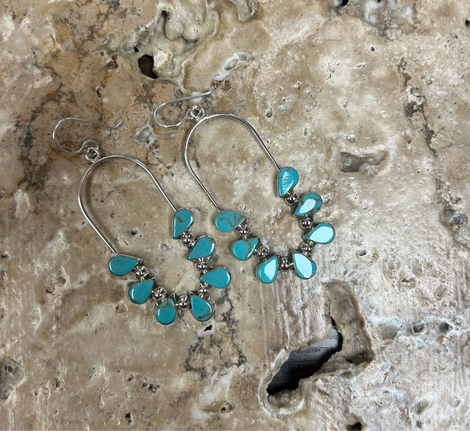 7 Stone Earrings, Jewelry Style: Kingsman Turquoise
