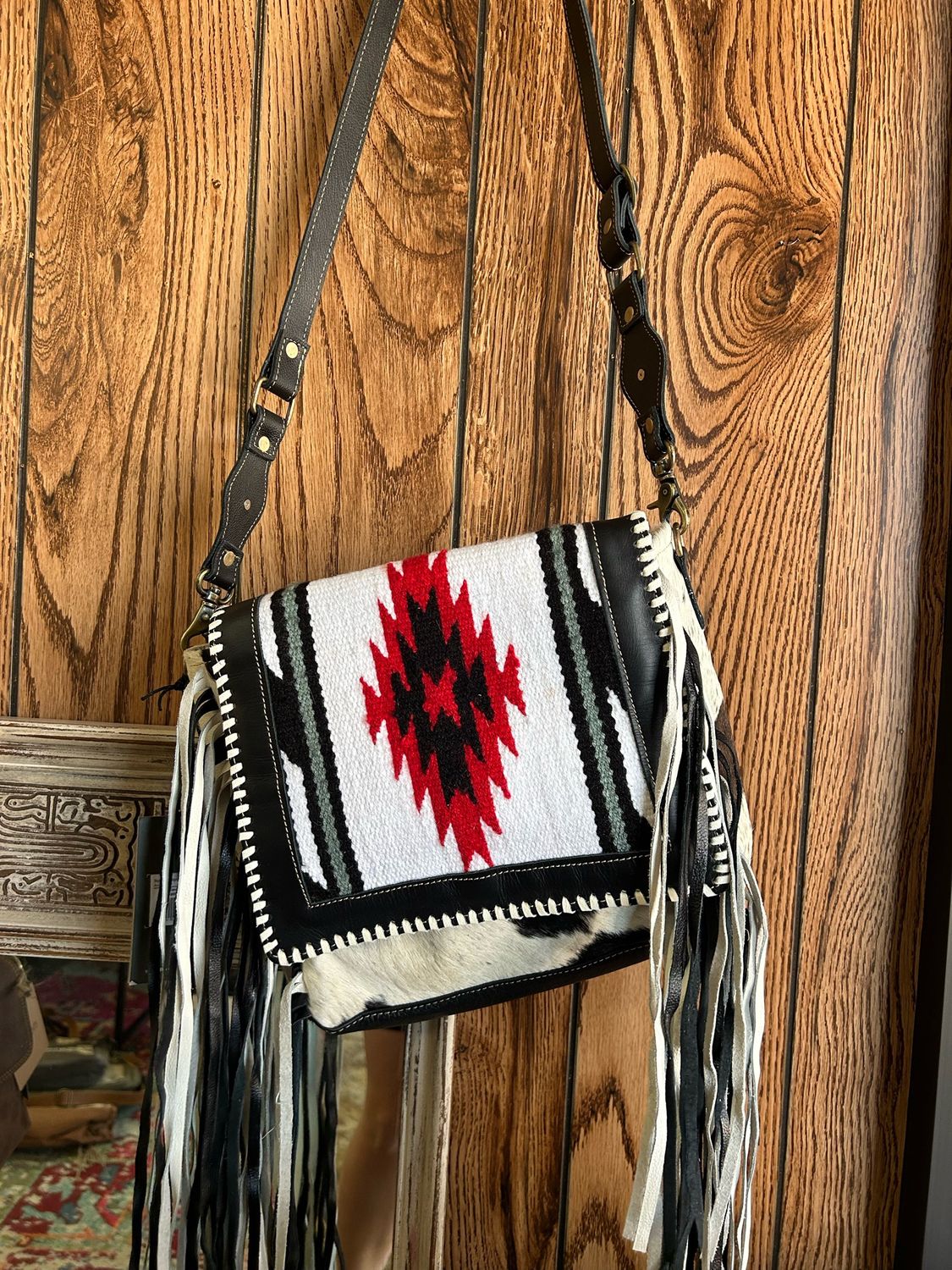 Zunia Leather &amp; Hairon Bag in Coal