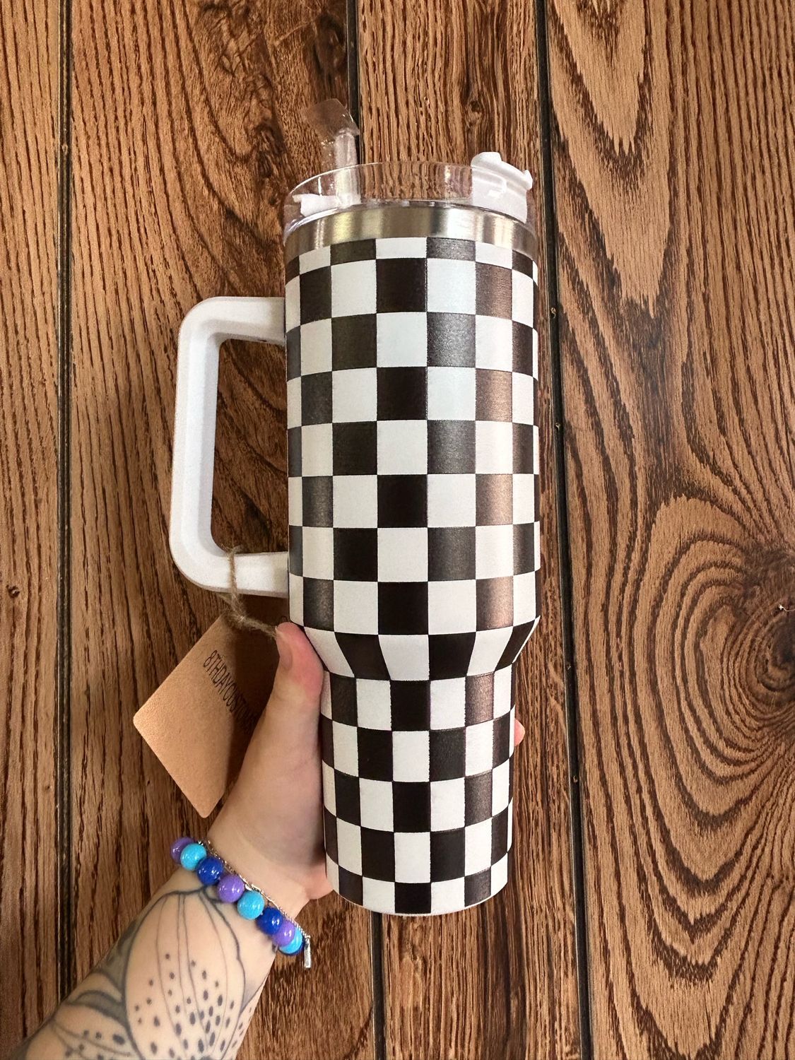 Checkered Tumblers, Color: Black