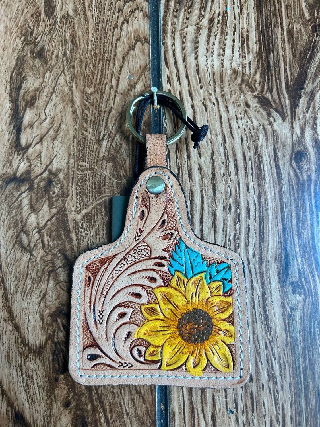 Smile O&#39; Mine Hand-Tooled Key Fob