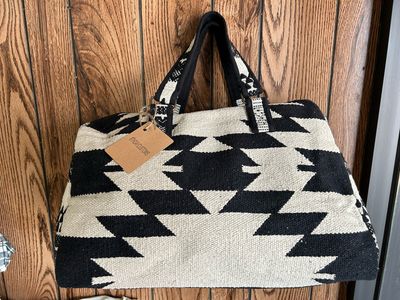 Black &amp; Cream Aztec Duffle