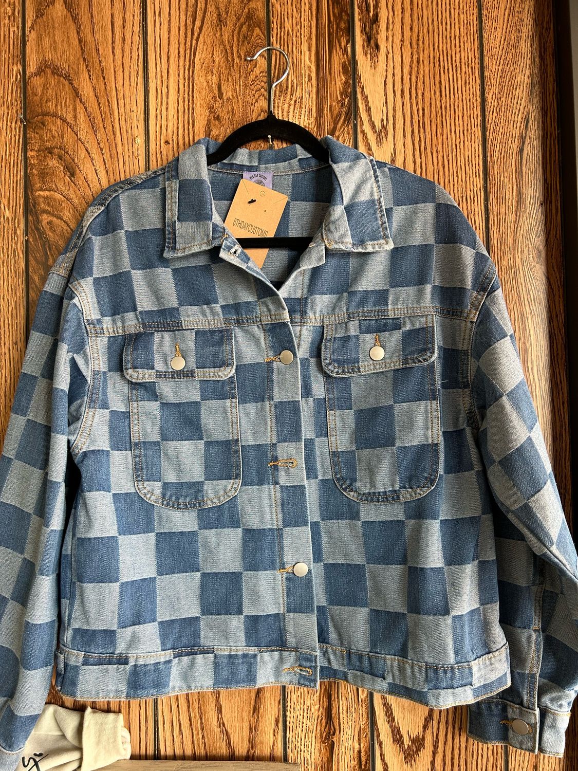 Checkered Denim Jacket