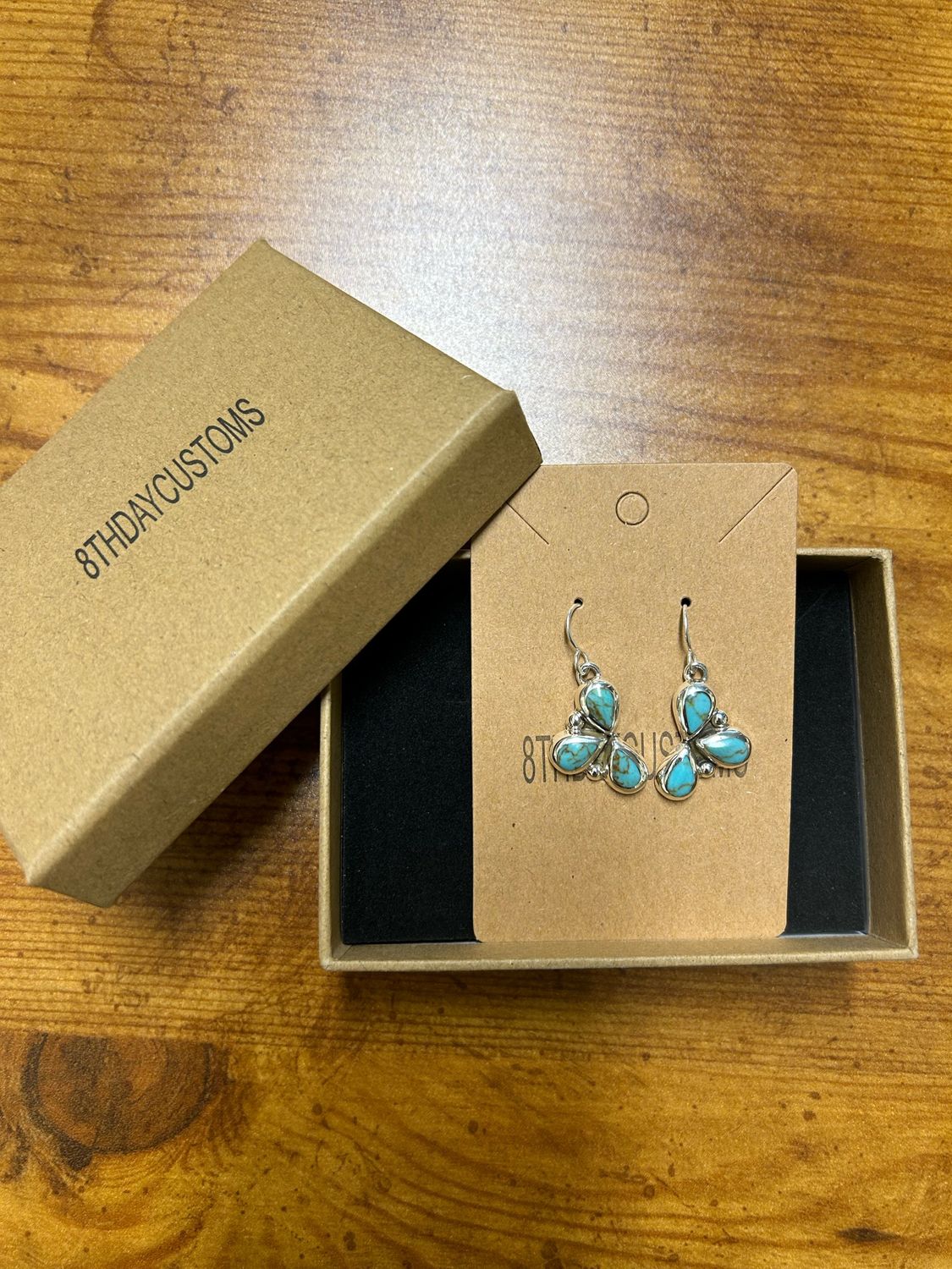Turquoise Flower Petal Earrings
