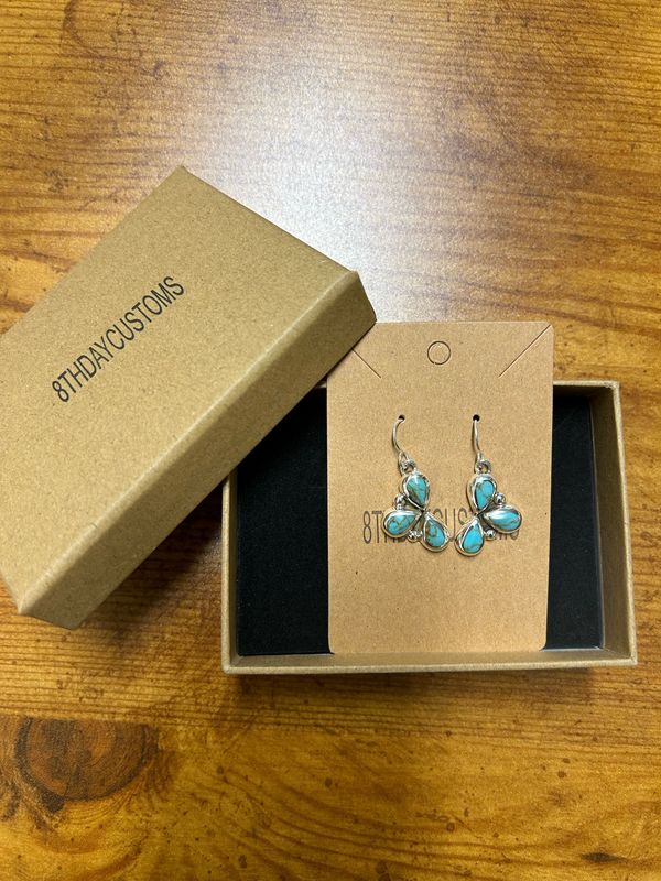 Turquoise Flower Petal Earrings
