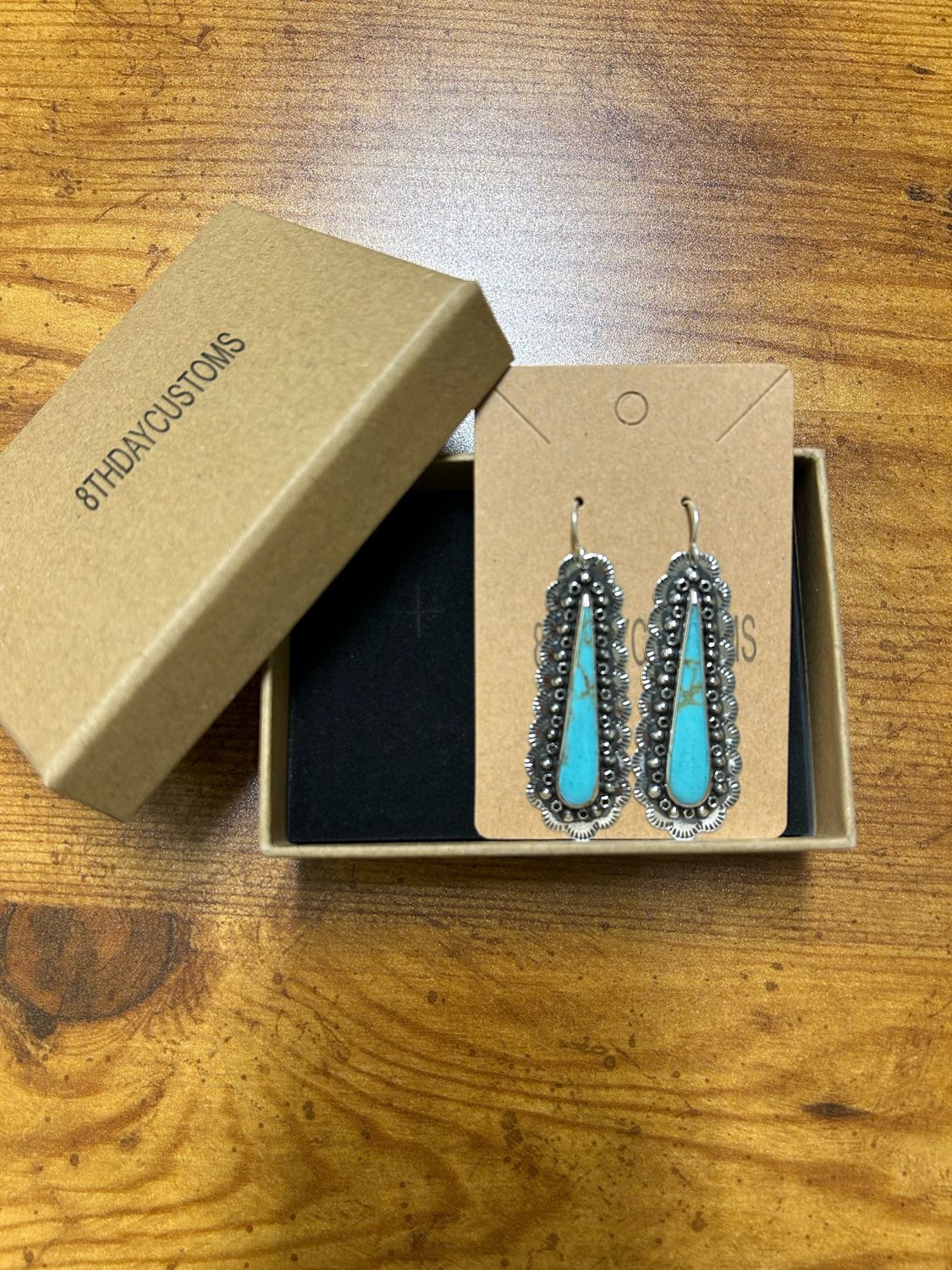 Turquoise Western Teardrop Earrings