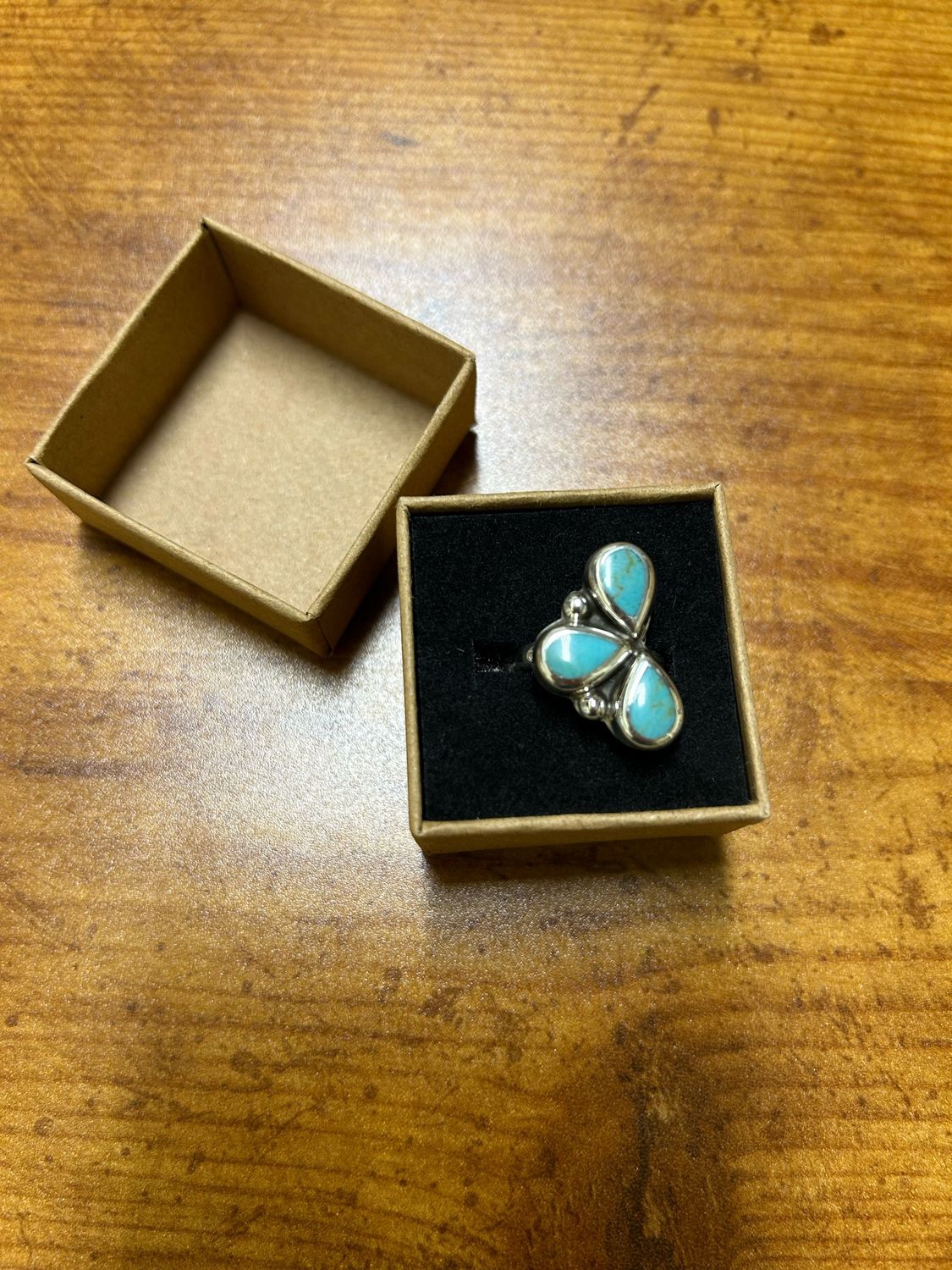 Turquoise Flower Petal Ring