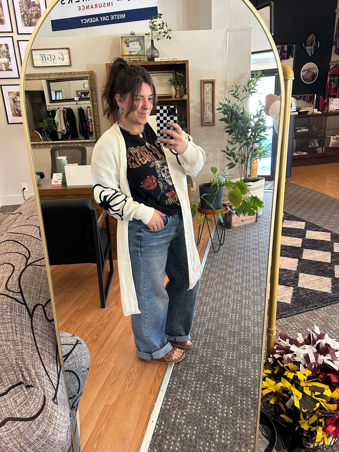 Cream Flower Cardigan