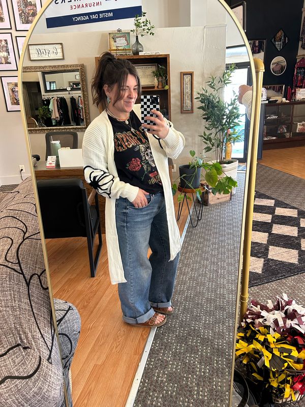 Cream Flower Cardigan