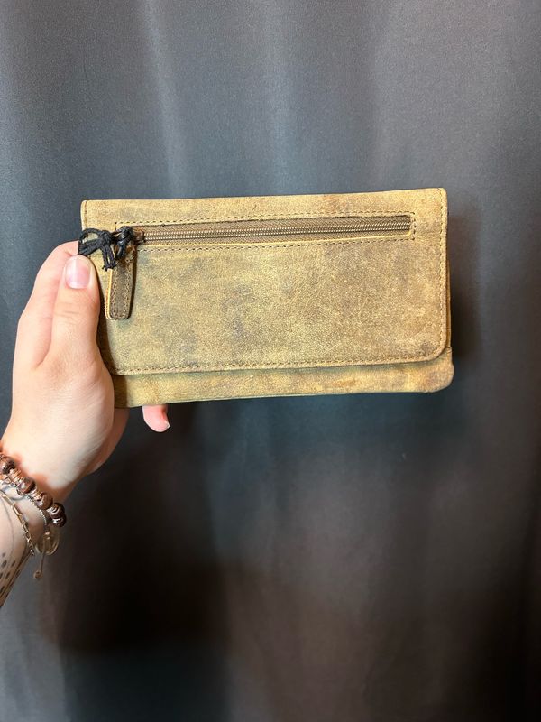 Oak Fire Leather and Hairon Wallet