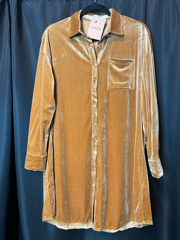 5th Ave. Velvet Button Dress