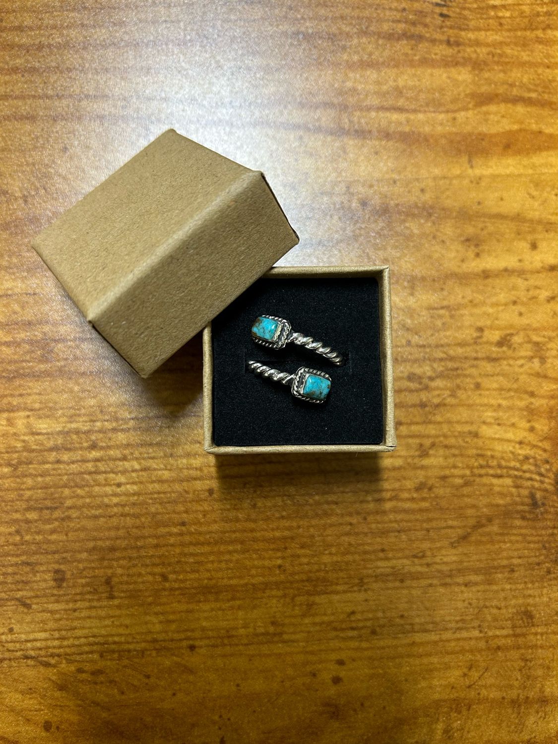 Turquoise Cable Adjustable Ring