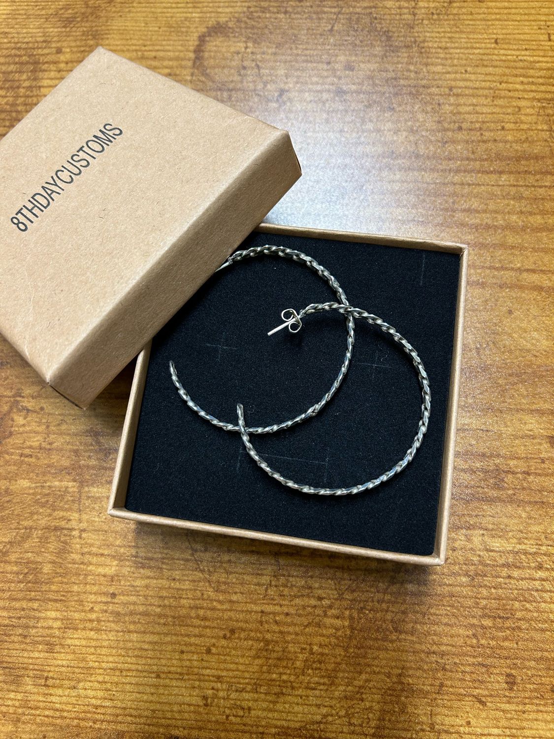 Silver Chain Link Hoop Earrings