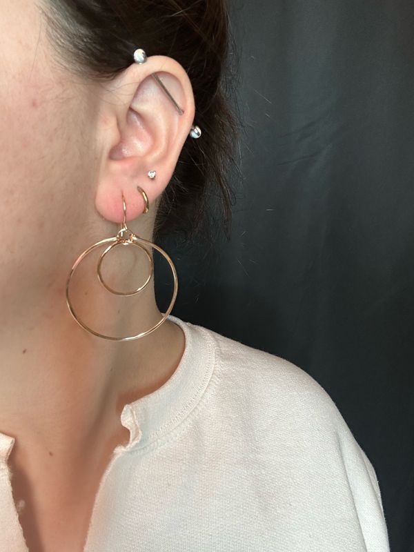 14K Gold Filled Double Hoop Earrings