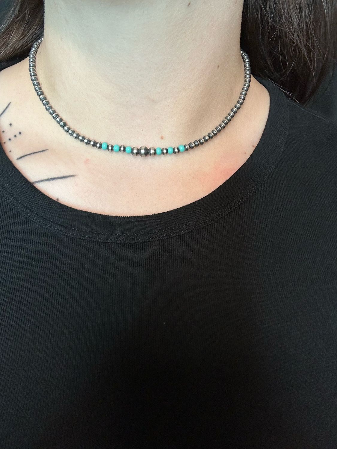 Navajo Pearl Necklace w/ Turquoise