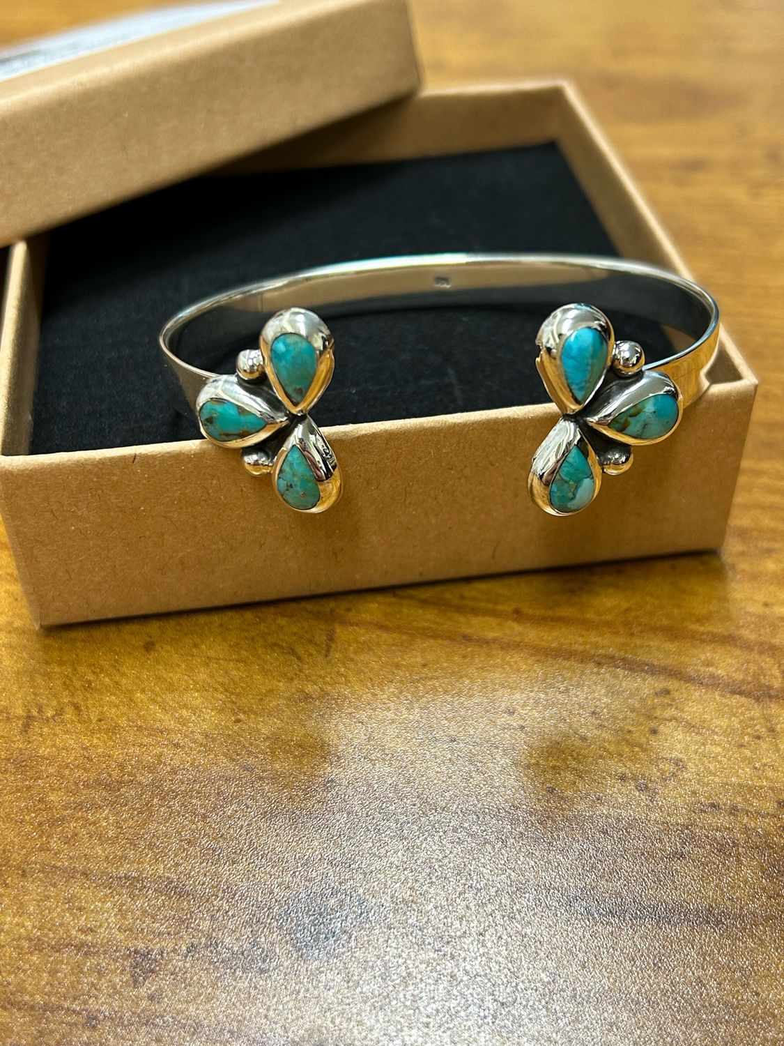 Turquoise Flower Petal Cuff