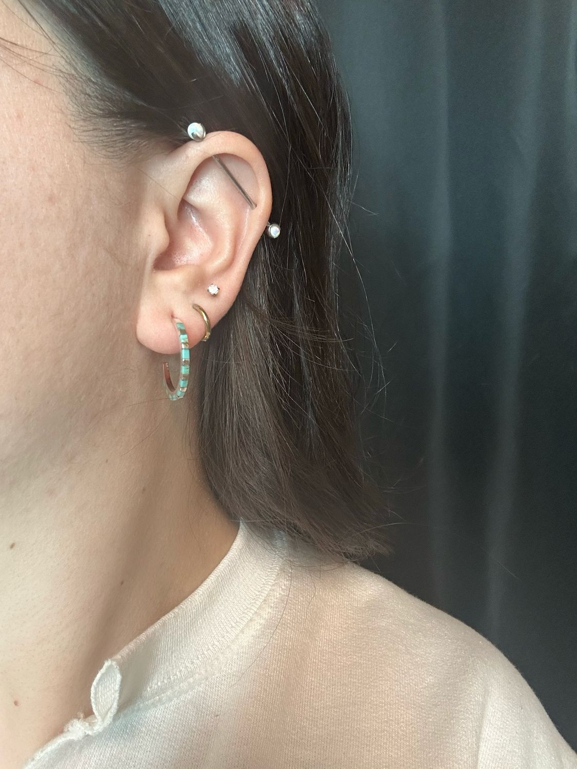 Zuni Inlay Hoops