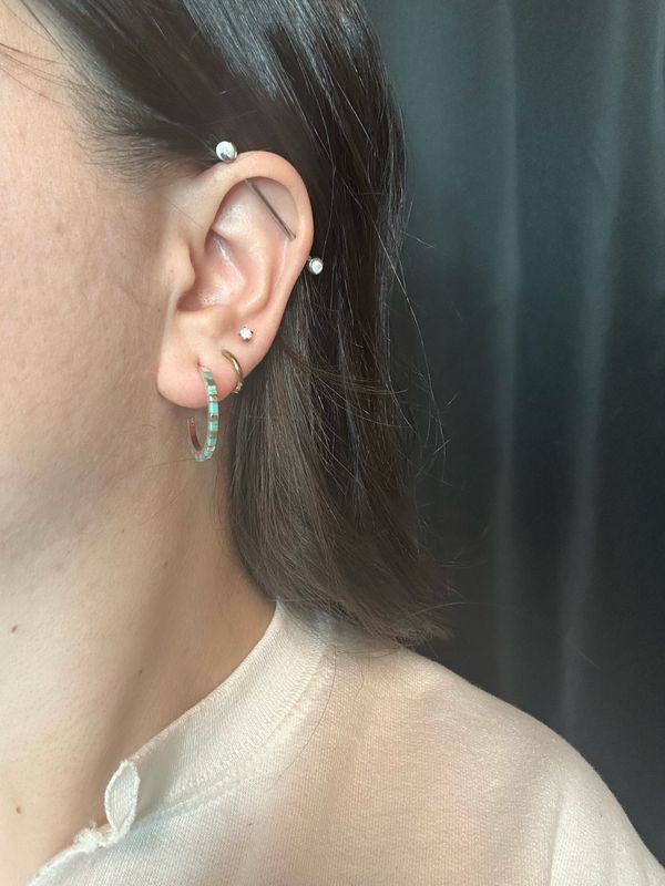 Zuni Inlay Hoops
