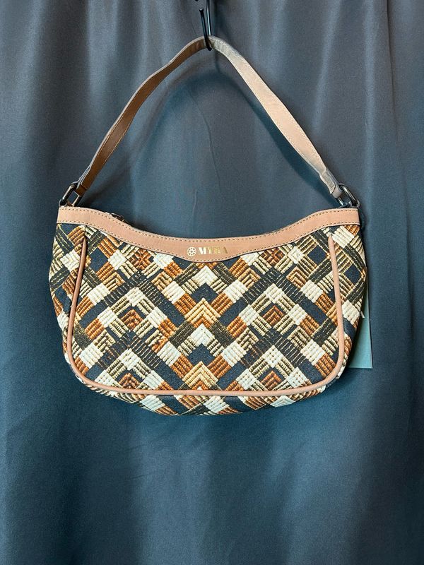 Harvest Chevron Crossbody Bag in Brown