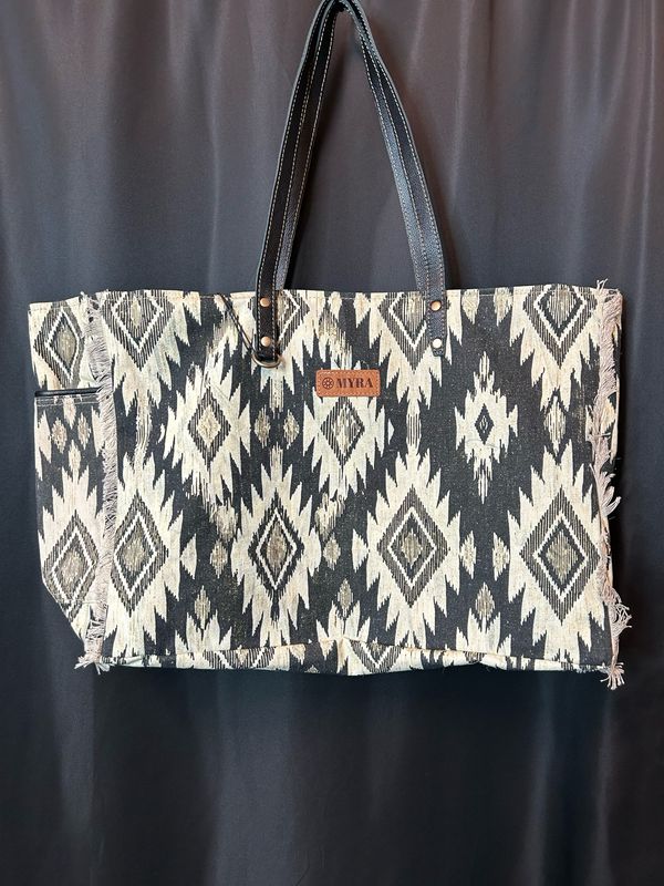 Tribal Spirit Adventure Weekender Bag - Black &amp; White