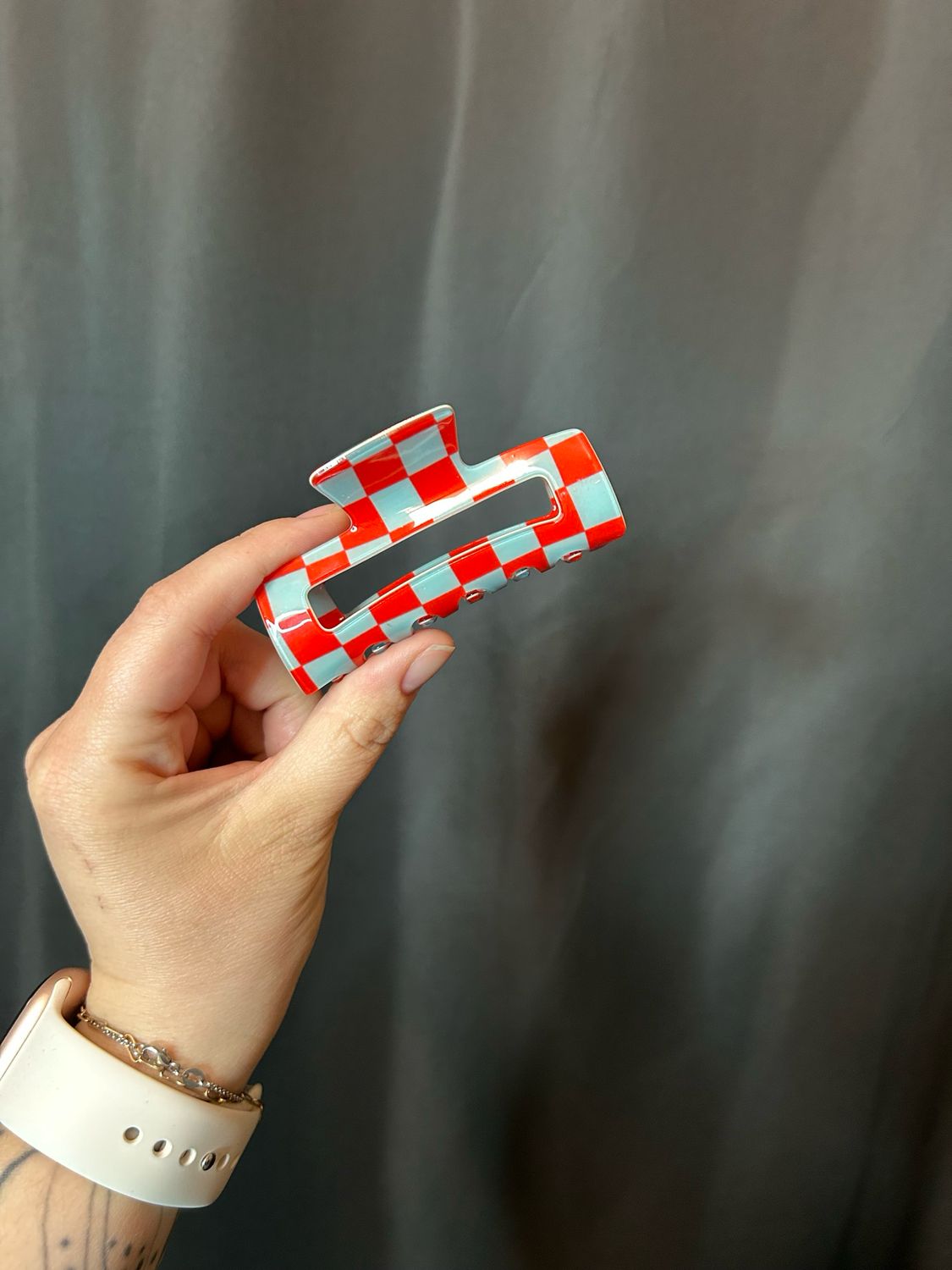 Checkered Hair Clips - Medium