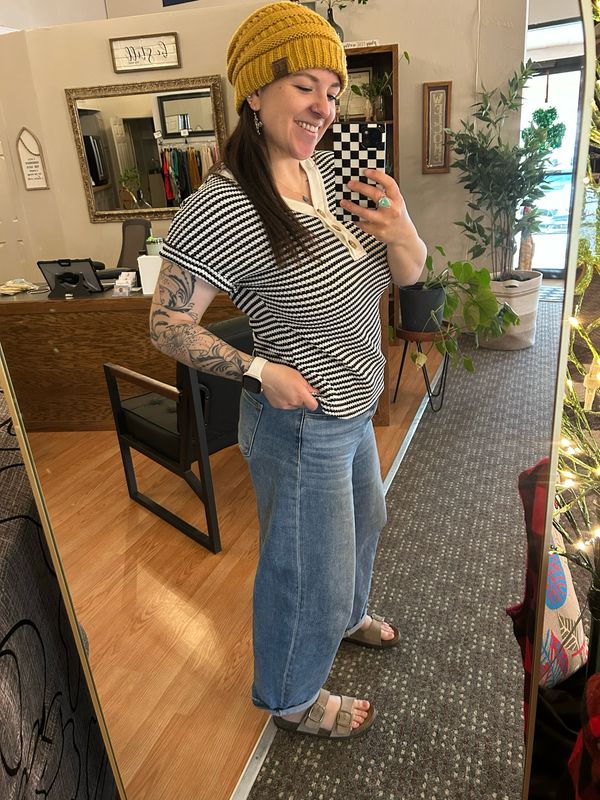 V Neck Striped Shirt